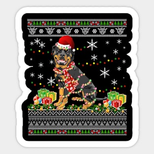 Rottweiler Ugly Christmas Funny Holiday Sticker